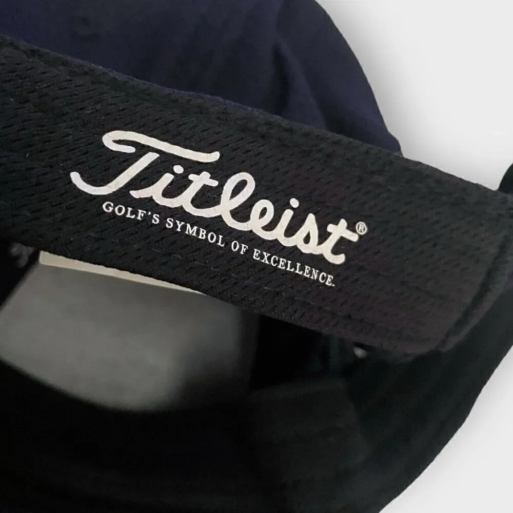 Titleist Polyester Pro V1 FootJoy Blue White Embossed Logo Hat Adjustable New - Picture 5 of 7